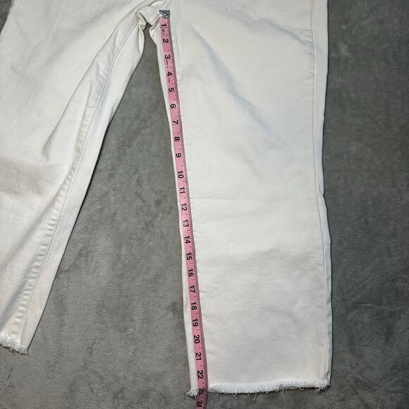 Judy Blue Wide Leg Crop Jeans Women Size 27 White Denim Button Fly Stretch 27x23 - Picture 8 of 13